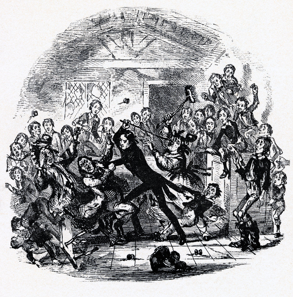 Detail of Young Man Thrashing Schoolmaster by Anonymous