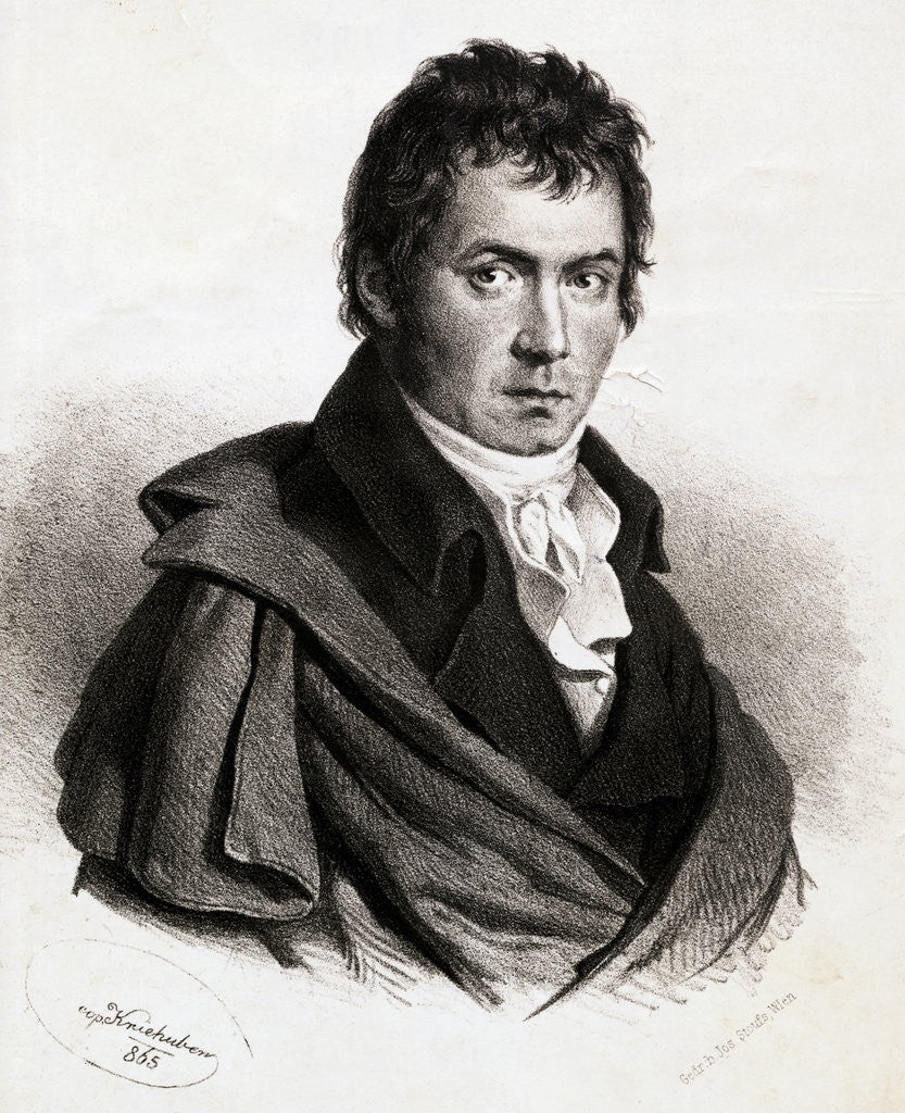 Detail of Portrait of Beethoven in Overcoat by Corbis