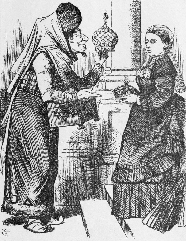 Detail of Illustration of Exchange Between Disraeli and Queen Victoria by Corbis