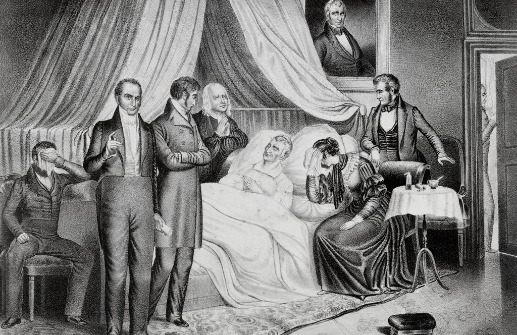 Detail of William H. Harrison on His Death Bed with Visitors by Anonymous