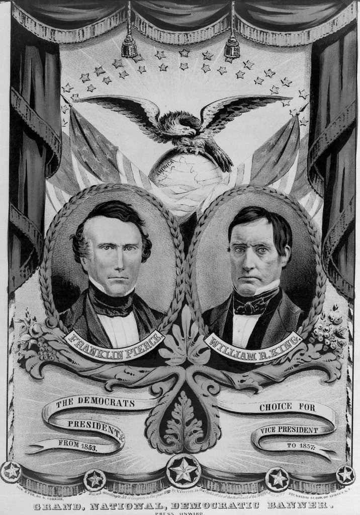 Detail of Franklin Pierce and William King on Election Poster by Anonymous