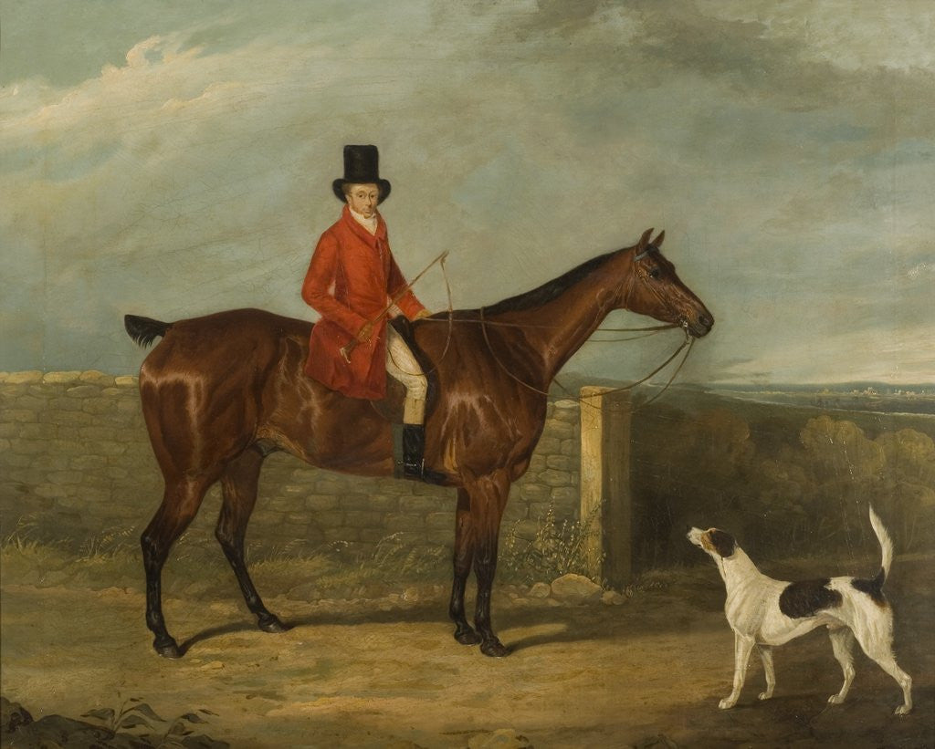 Detail of John Hall Kent in Hunting Attire Seated on a Horse by David Dalby