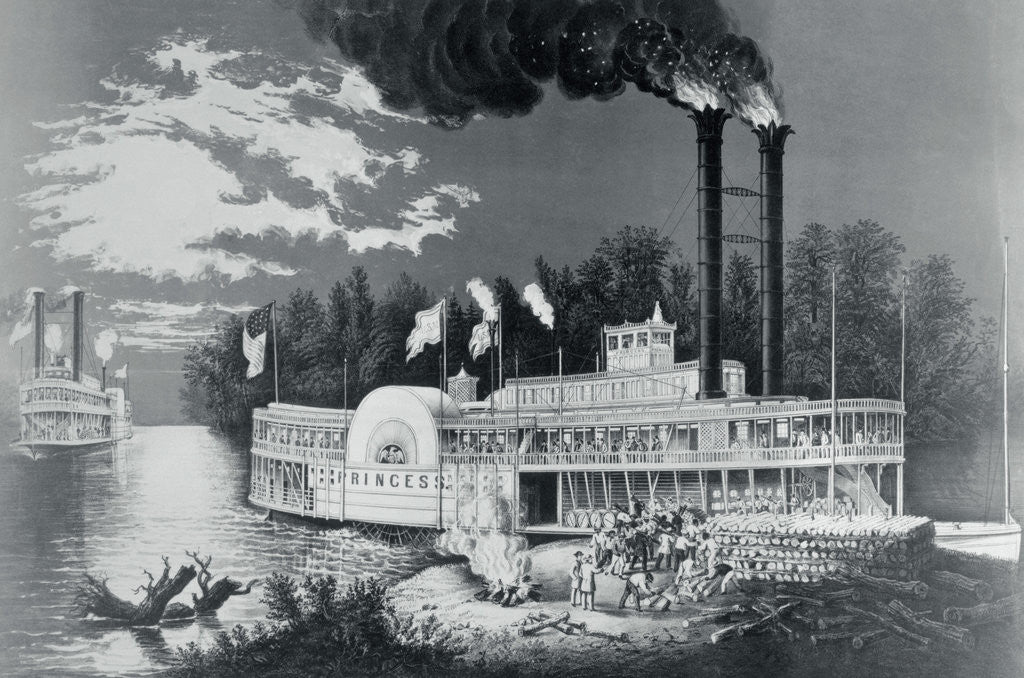 Detail of Mississippi Steamboat by Anonymous