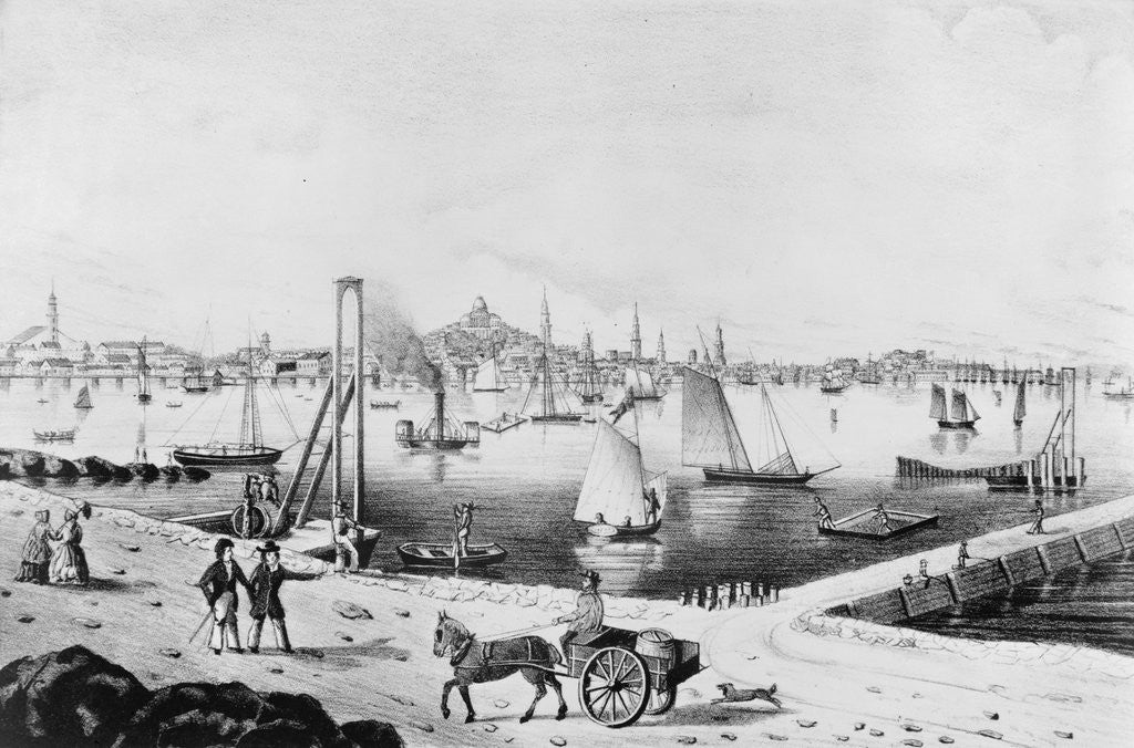 Detail of Dock Scene of Boston by Anonymous