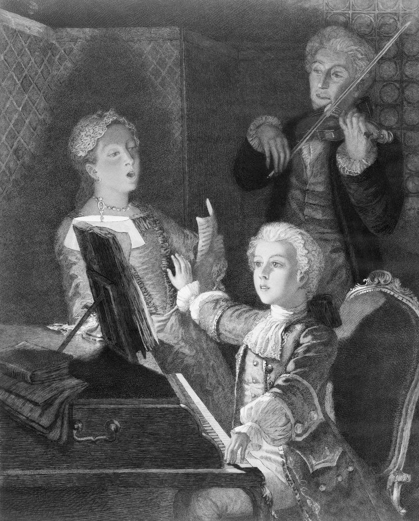 Detail of Mozart and Accompanists Rehearsing at Piano by Anonymous