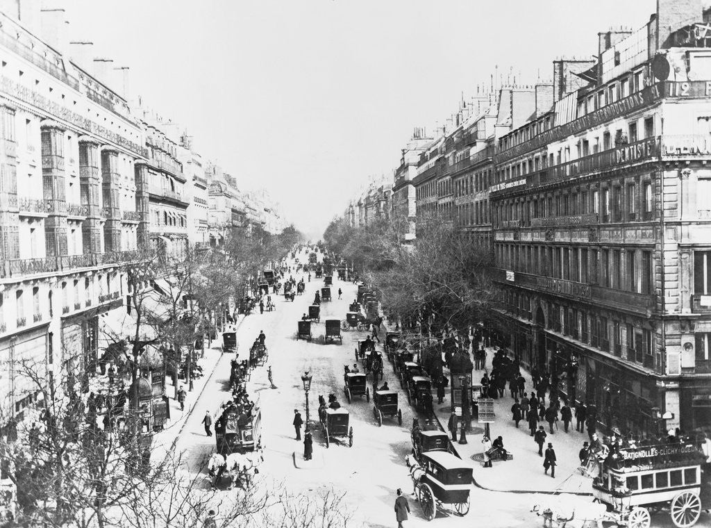Detail of View of Montmarte Boulevard in Paris by Anonymous