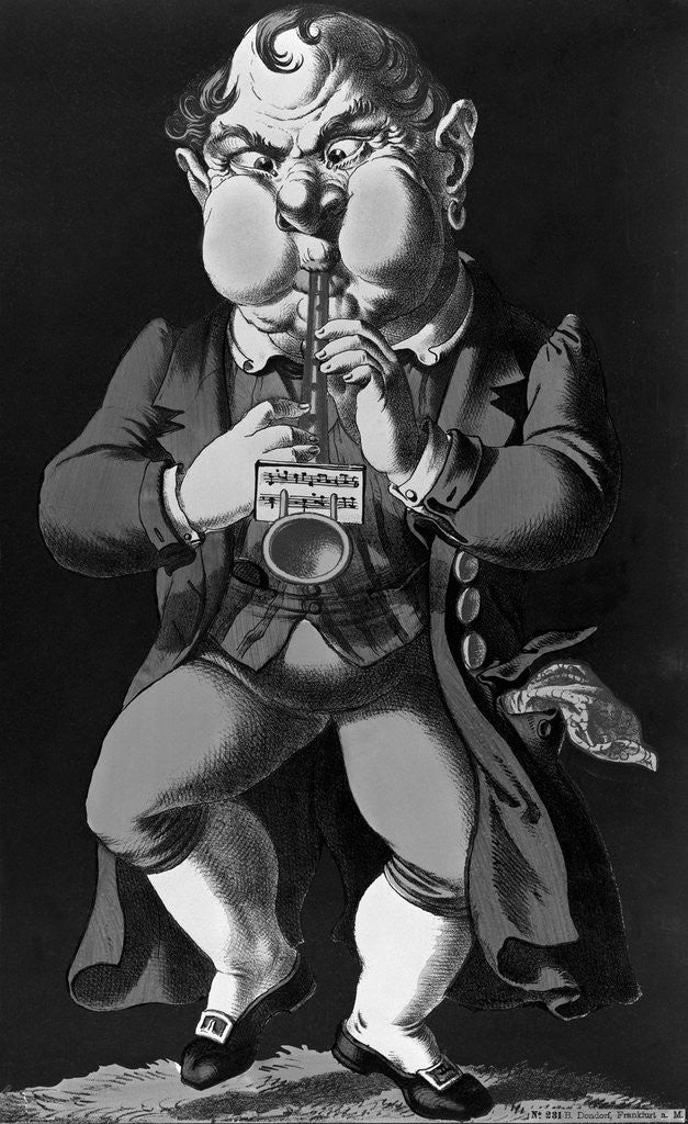 Detail of Man Playing The Flute And Dancing by Anonymous