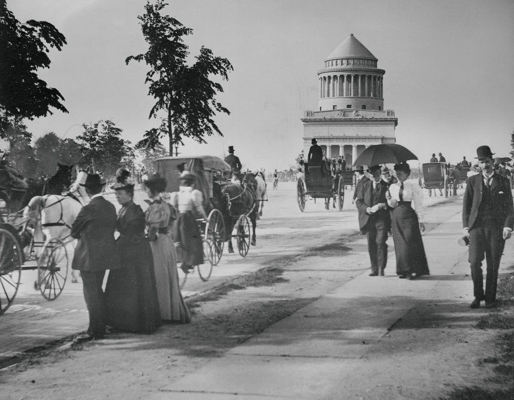 Detail of Pedestrians and Wagon Travelers near Grant's Tomb by Anonymous