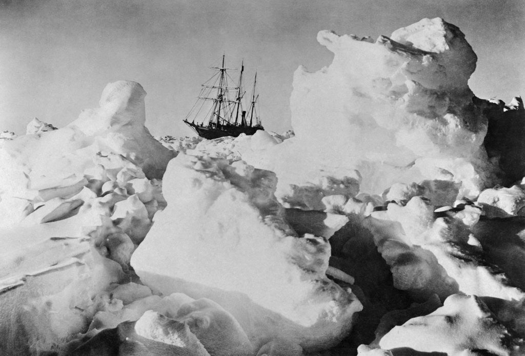 Detail of Ernest Shackleton's Ship Endurance Trapped in Ice by Corbis