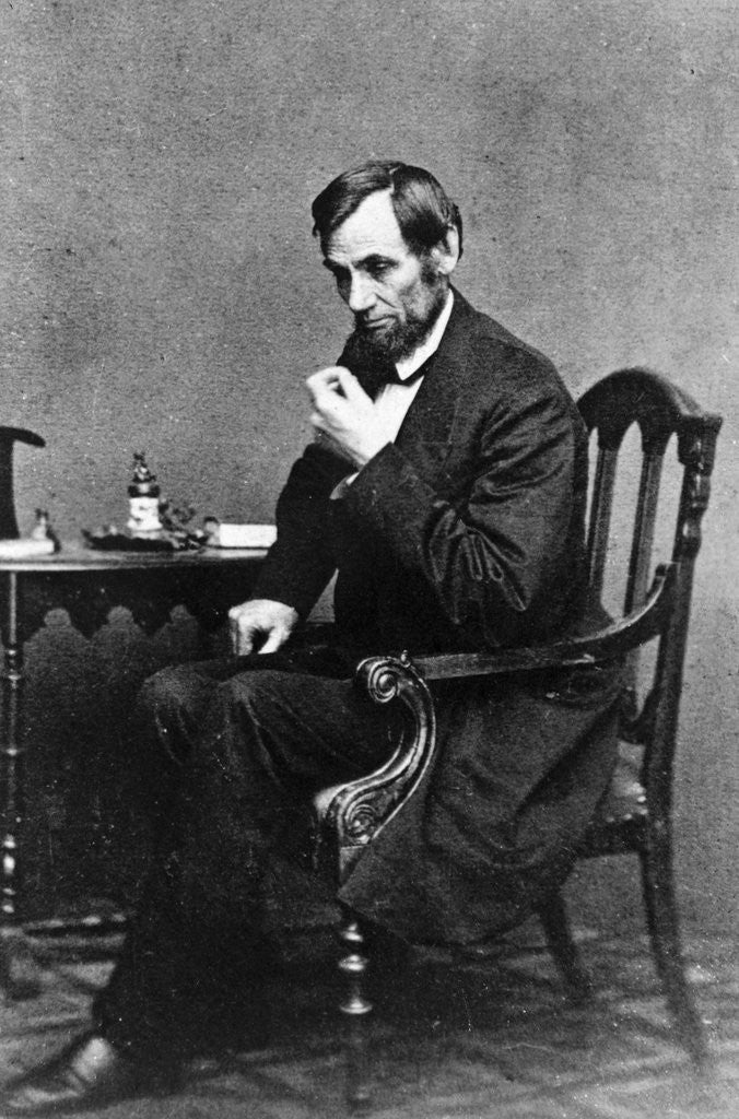 Detail of President Abraham Lincoln Sitting in Chair by Anonymous