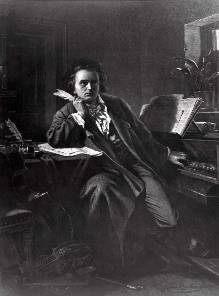 Detail of Beethoven Concentrating on His Work by Anonymous