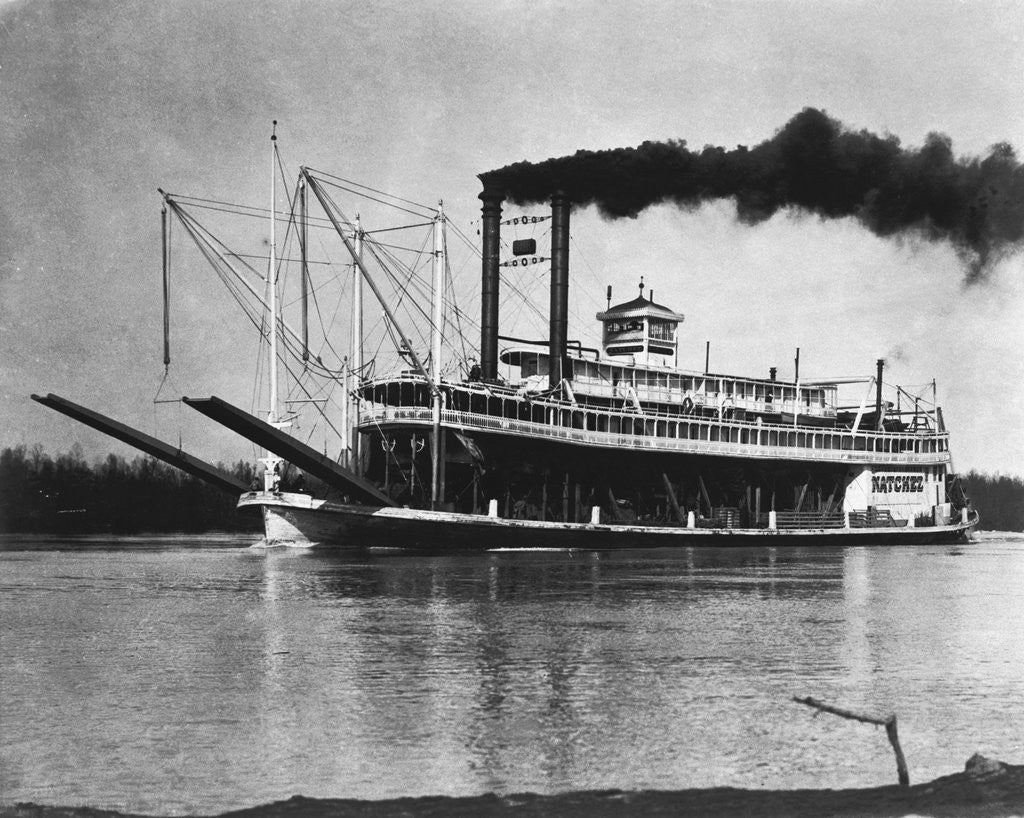 Detail of Mississippi River Steamboat by Anonymous