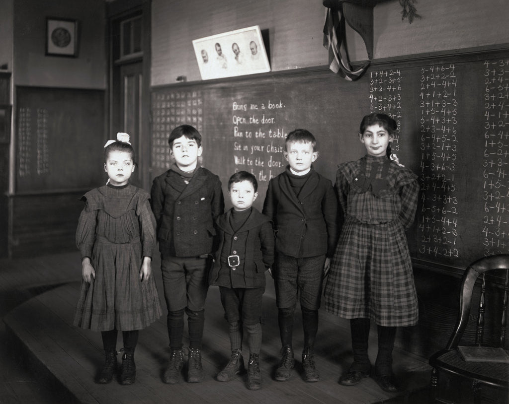 Detail of Children Posing in Classroom by Anonymous