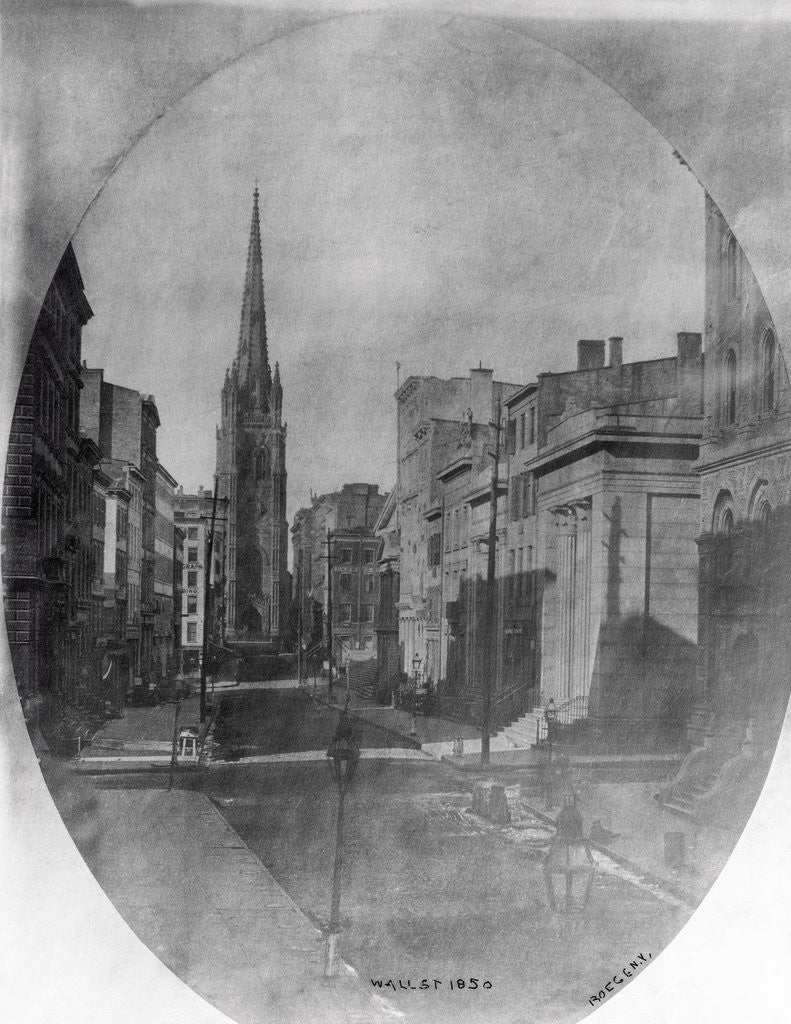 Detail of Wall Street Looking Toward Broadway in New York by Anonymous