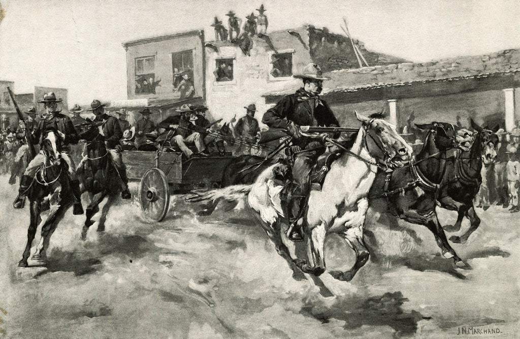 Detail of Billy the Kid Going to Jail by J. N. Marchand