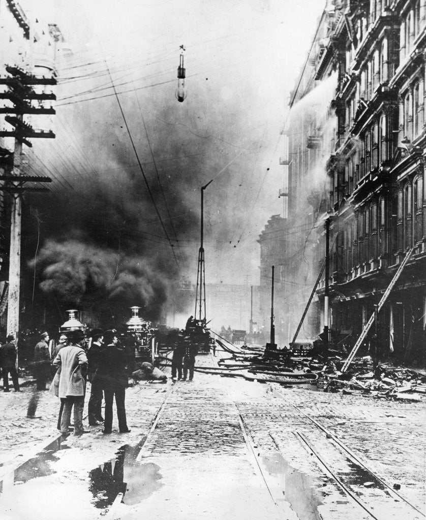 Detail of Baldwin Hotel Fire, 1898 by Anonymous