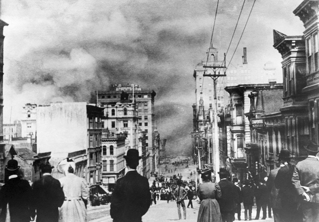 Detail of Residents Watching Fire by Anonymous