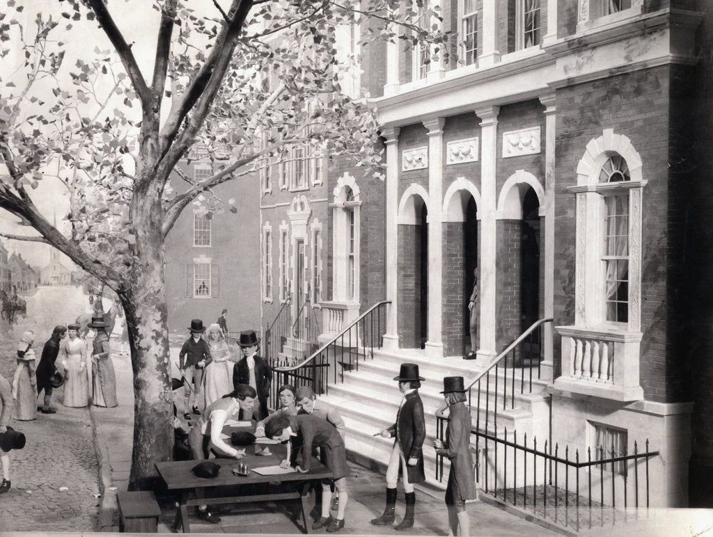 Detail of Traders Meeting on Wall Street by Anonymous