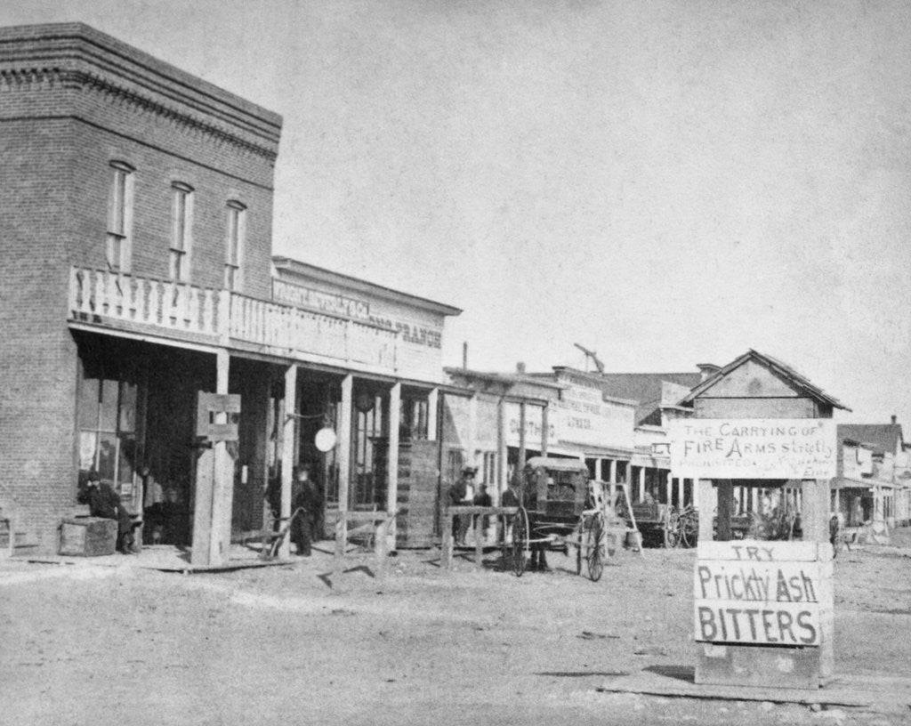 Detail of Looking Down Front Street in Dodge City, Kansas by Anonymous