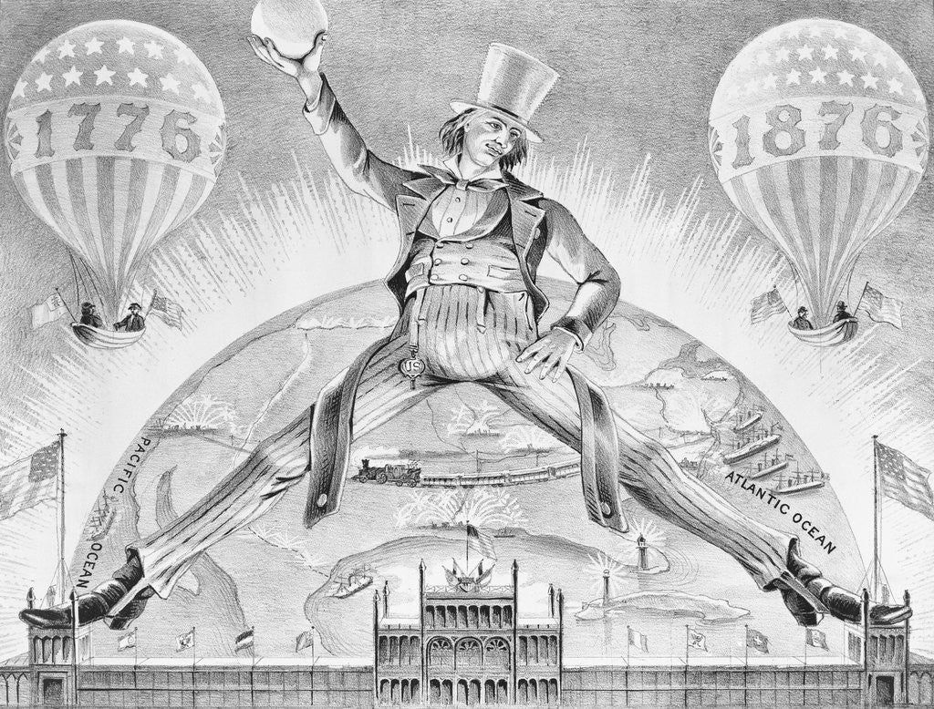 Detail of Political Cartoon About Philadelphia Centennial by Anonymous