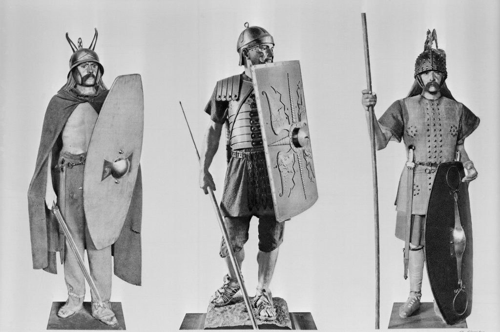 Detail of Two Gallic Warriors and a Roman Legionnaire by Anonymous