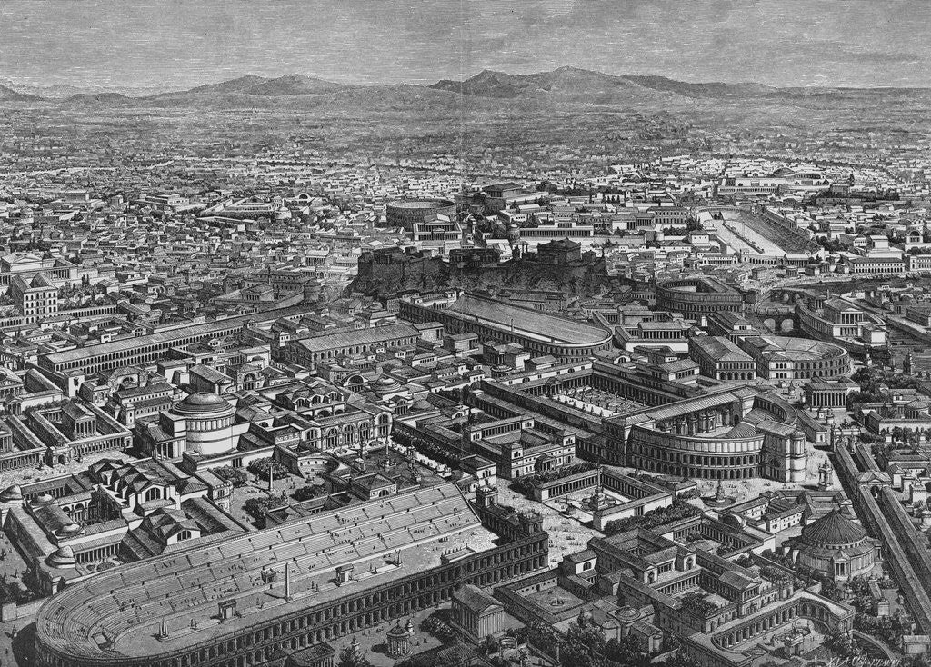 Detail of Illustration Depicting City of Rome by Anonymous