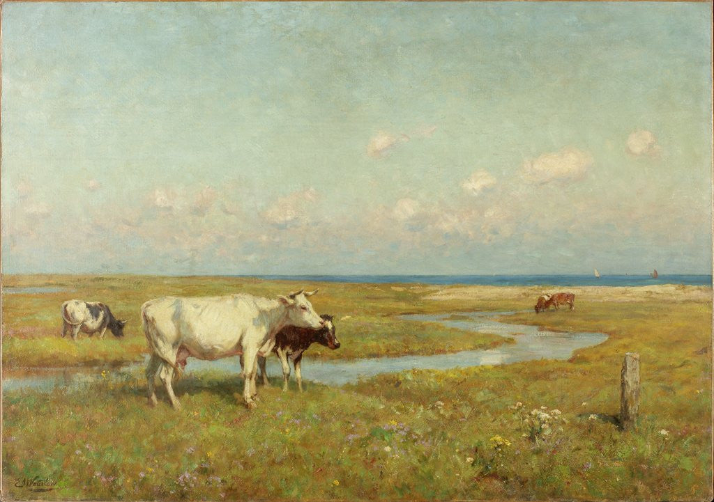 Detail of Suffolk Marshes by Sir Ernest Albert Waterlow