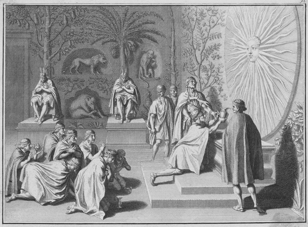 Detail of Incas Consecrating Their Offerings to the Sun by Bernard Picart