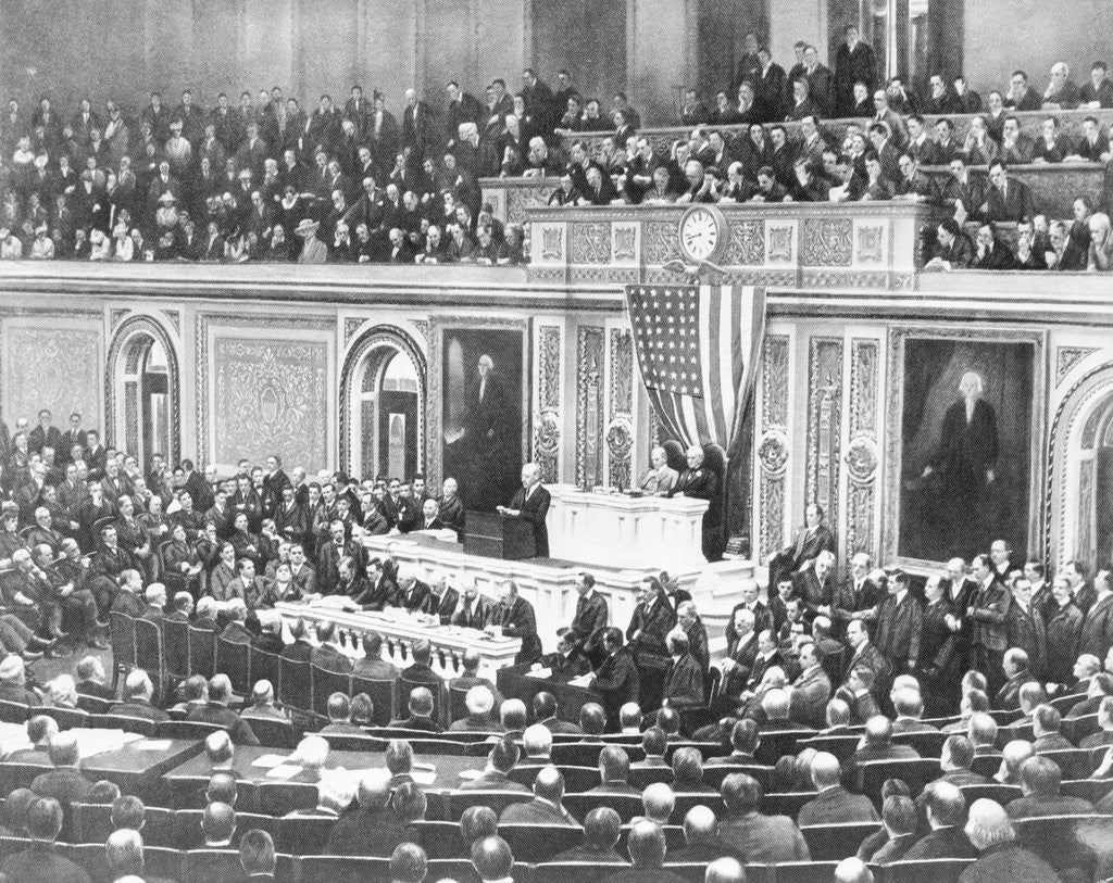 Detail of Woodrow Wilson Addressing Congress by Anonymous