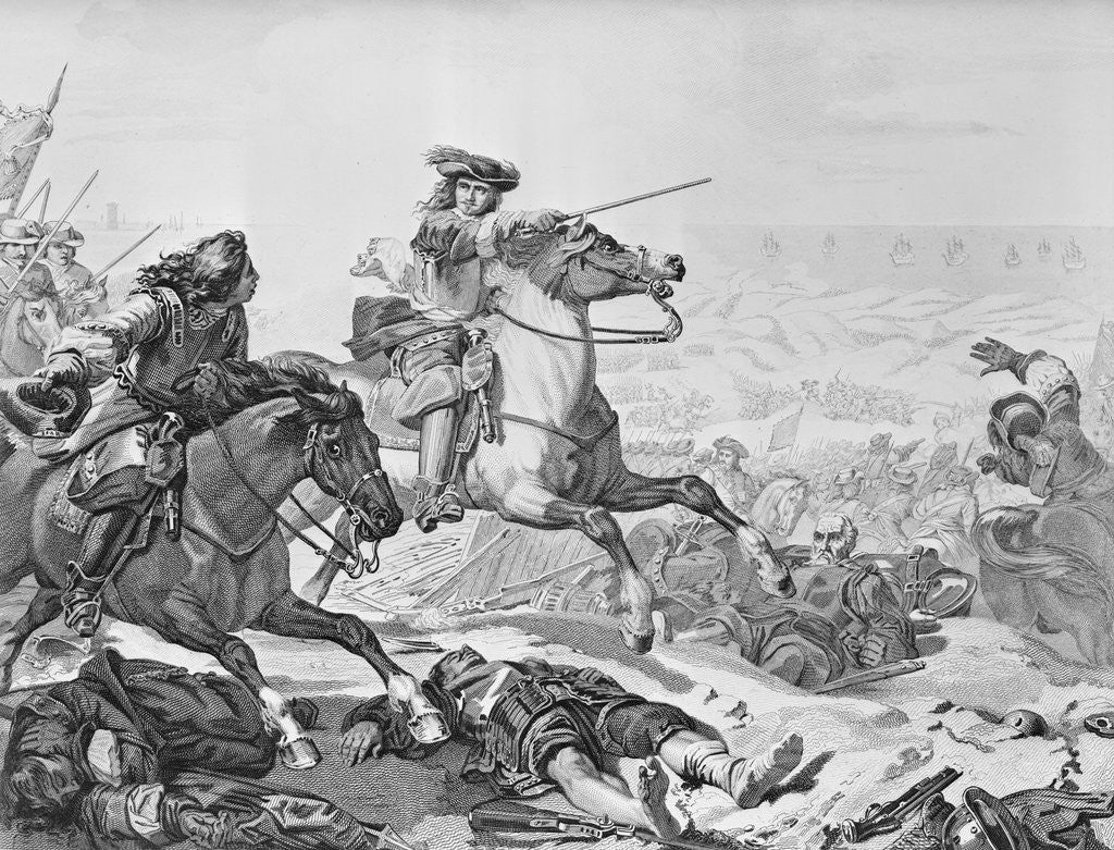 Detail of Engraving Depicting Battle of the Dunes by Anonymous