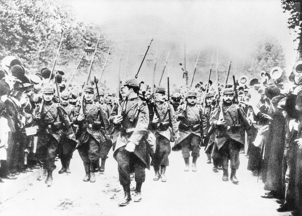 Detail of French Soldiers Approaching Front Line by Anonymous