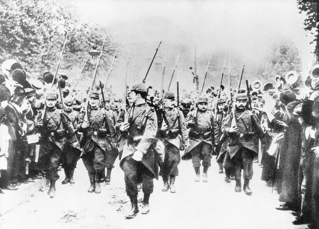 Detail of French Soldiers Approaching Front Line by Corbis