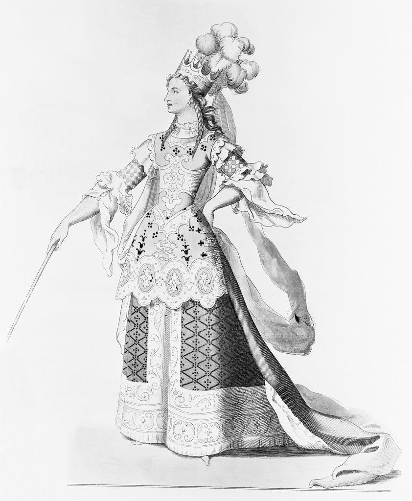 Detail of Portrait of Lady of the Court by Anonymous