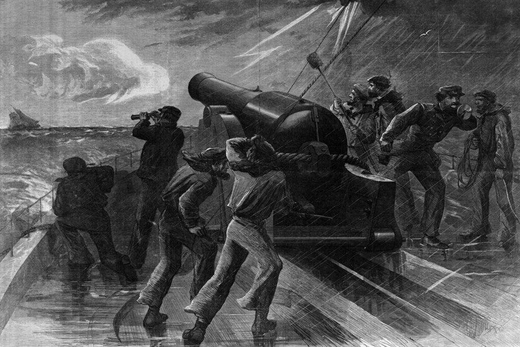 Detail of Union Navy Chasing Blockade Runner by Anonymous