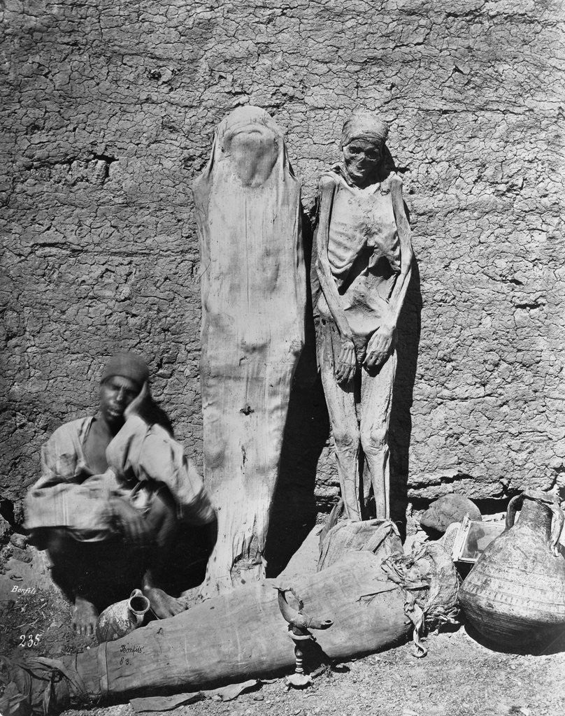 Detail of Mummies at Excavation Site by Anonymous