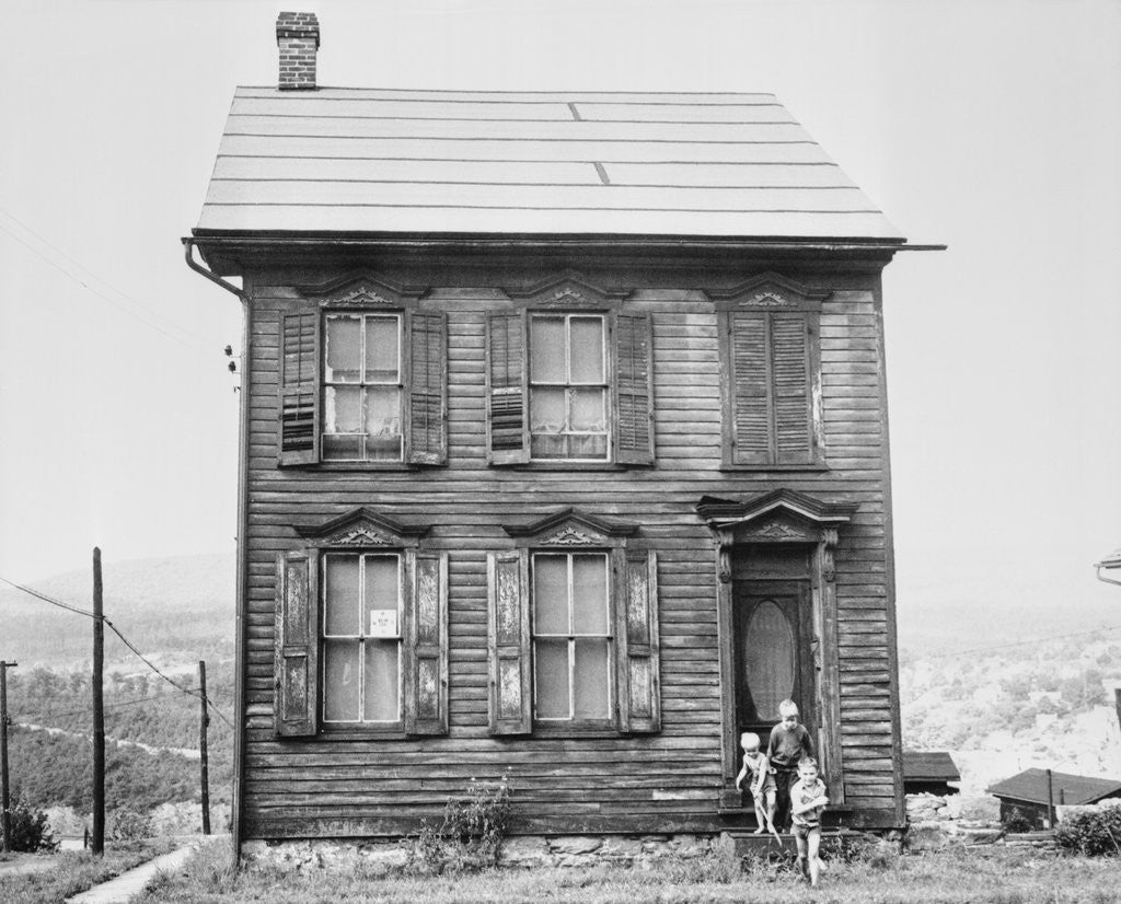 Detail of Children Leaving Abandoned House by Anonymous