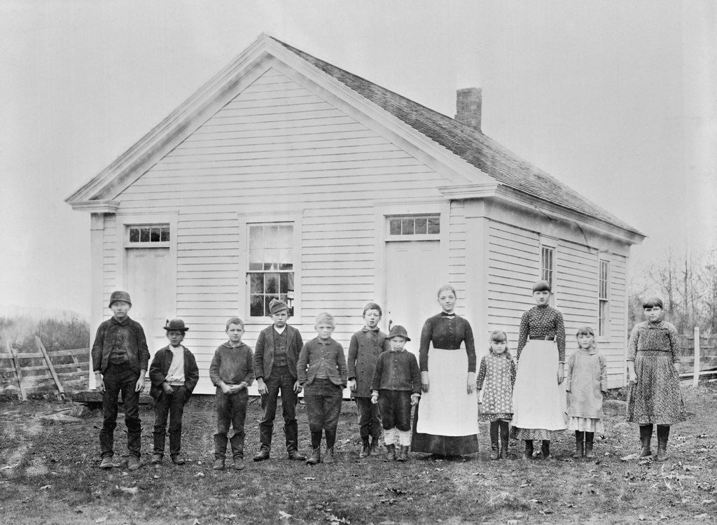 Detail of School Teachers Standing with Students by Anonymous