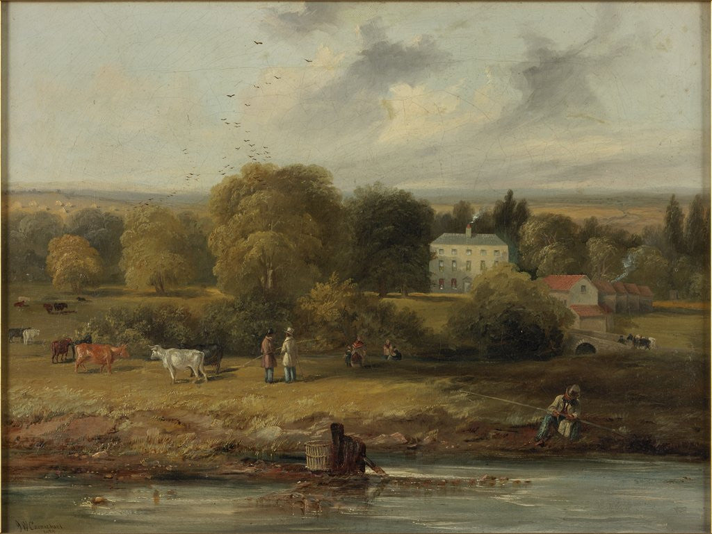 Detail of Landscape with Country House by John Wilson Carmichael