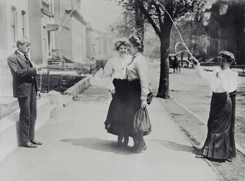 Detail of Adults with jumping rope in street, New York City, New York State, USA by Anonymous