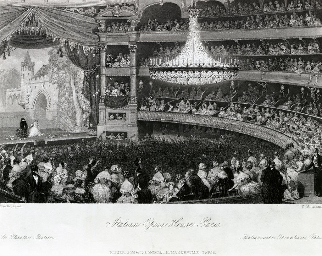 Detail of Interior of the Theatre Italien (Ovation of an Actor) by Eugene Lami