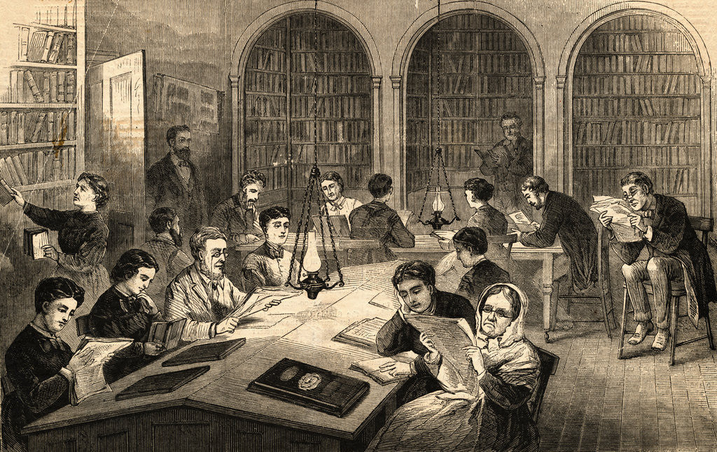 Detail of An Evening in the Library by Corbis