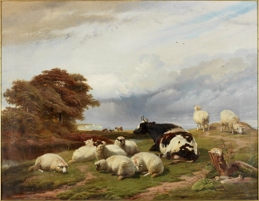 Detail of In the Marshes near Ramsgate, Isle of Thanet by Thomas George Cooper