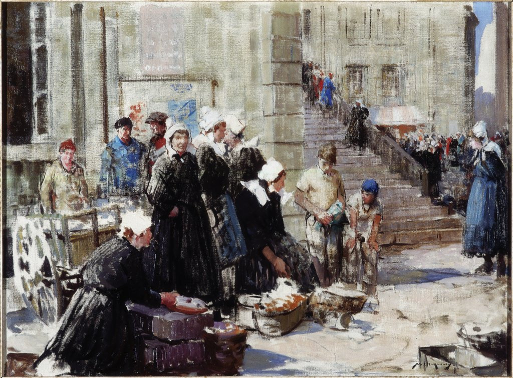 Detail of Butter Market, Concarneau by William Lee-Hankey
