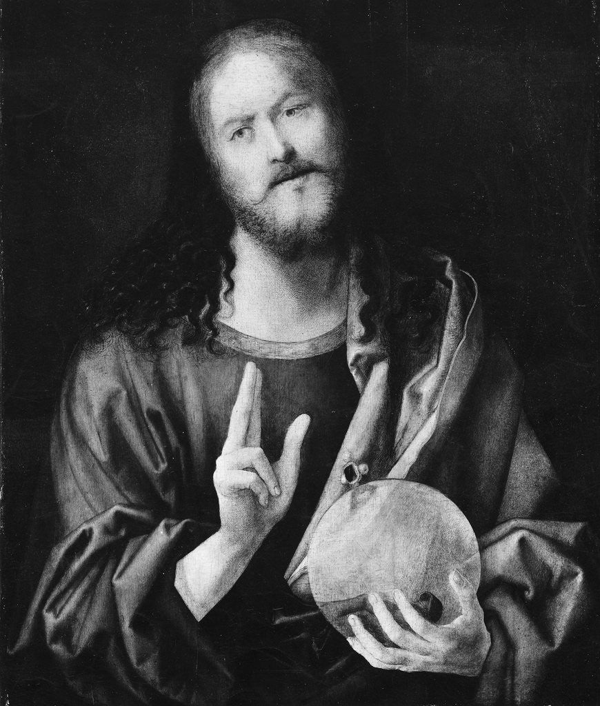 Detail of Christ Holding Round Circular Object by Corbis