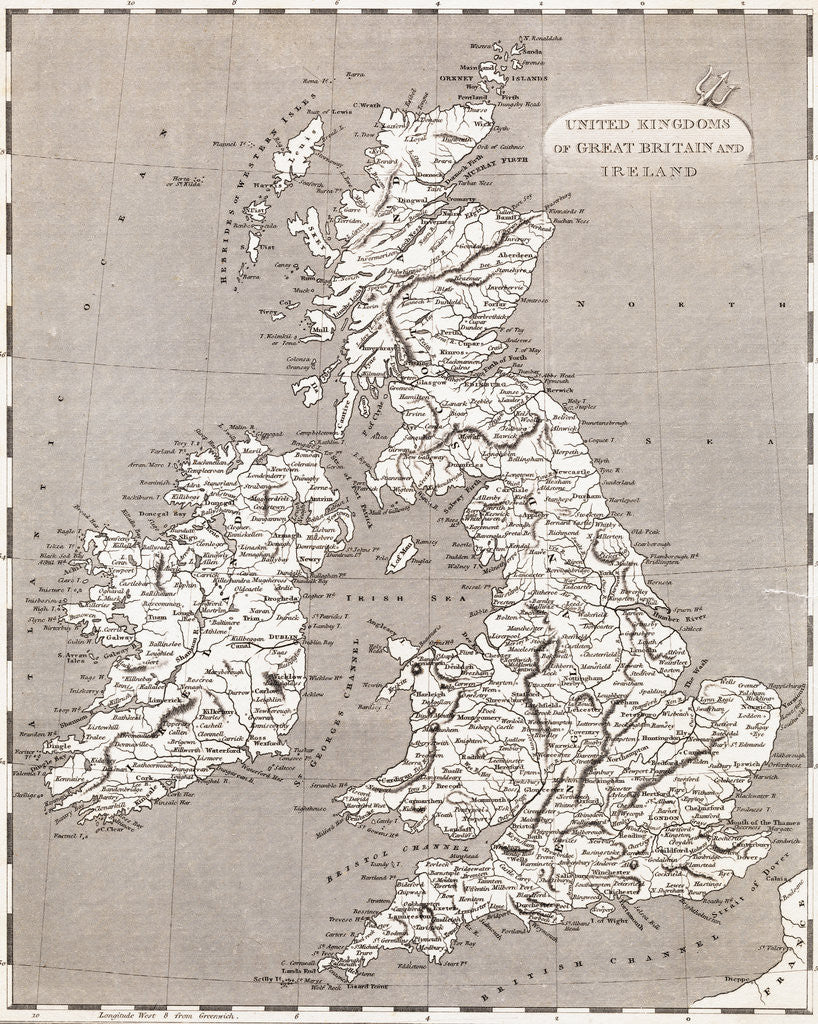 Detail of Map of the United Kingdom by Anonymous