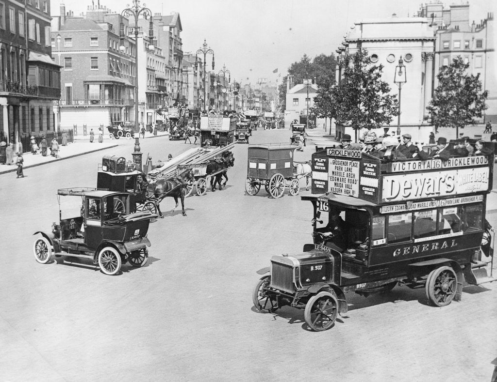 Detail of Motorists and Pedestrians in London by Anonymous