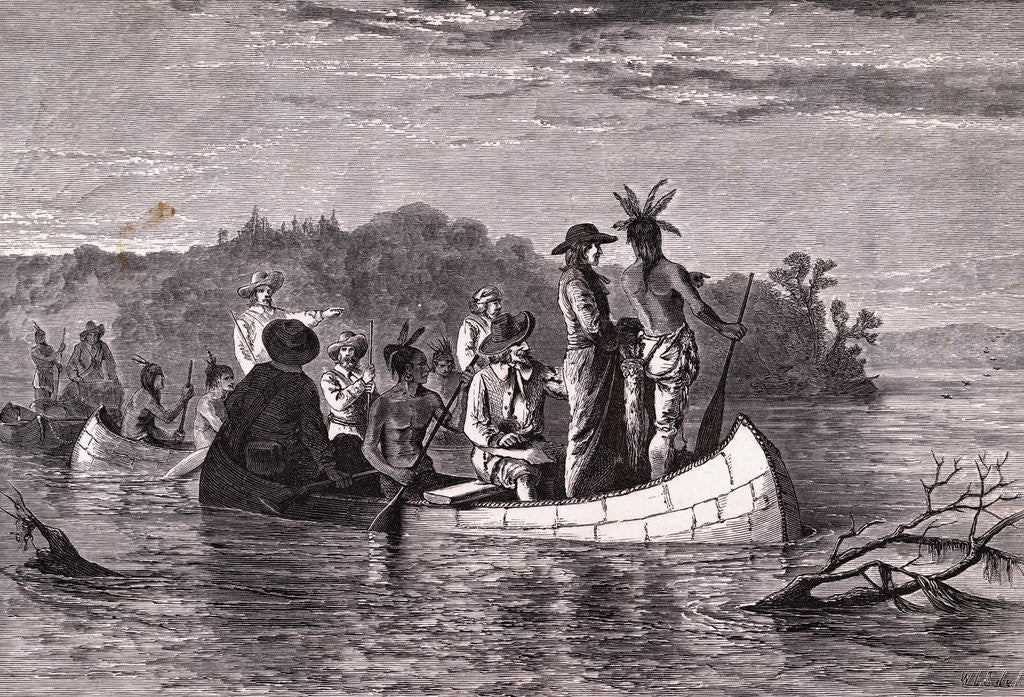Detail of Marquette and Jolliet on Mississippi River by Anonymous