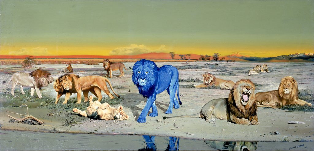 Detail of The Blue Lion by Dennis Barrass
