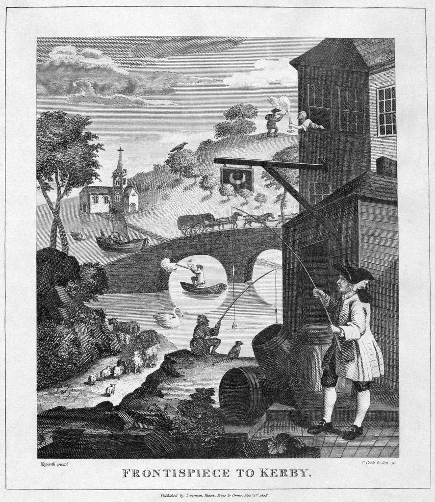 Detail of Hogarth Print on Perspective by Anonymous