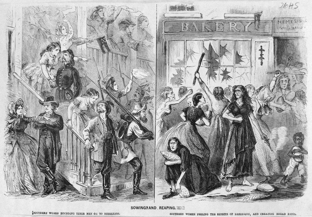 Detail of Southern Women Hounding Their Men on to Rebellion. by Anonymous